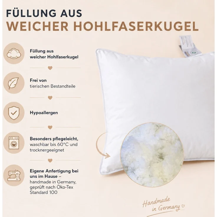 Betten Hofmann Basic Allergiker Kinderkissen Faserkissen 80x80 cm, 450 g soft – Bild 4