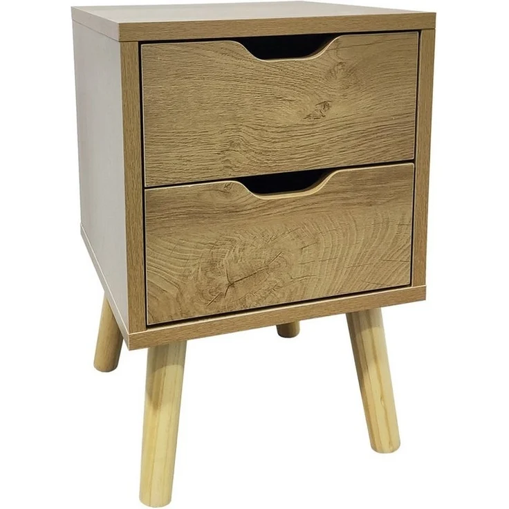 HTI-Living Nachtkommode Nachtschrank 2 Schubladen Thekla 2945 (Stück, 1 St, 1 Nachtschrank), Nachttisch 2 Schubladen – Bild 1