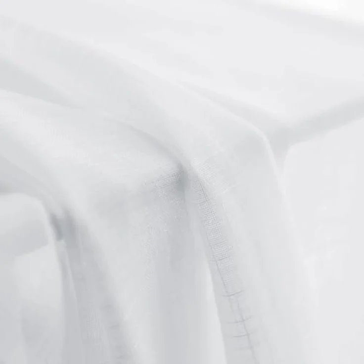CUCRAF Voile Gardinen Leinenoptik Weiß mit Ösen Vorhänge Halbtransparent für Schlafzimmer Wohnzimmer H260 x B140cm 2er Set – Bild 8
