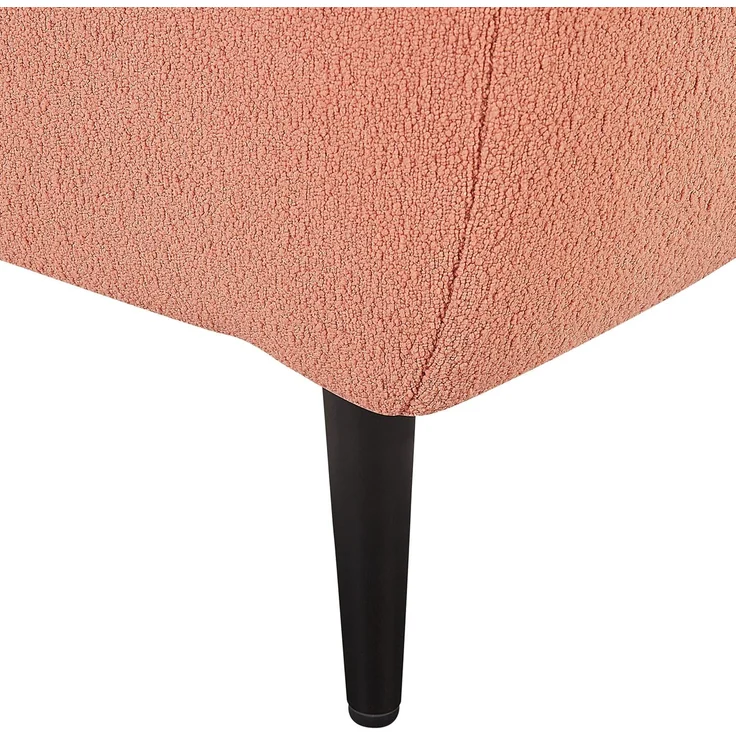 Chaiselongue Bouclé pfirsichrosa linksseitig CHEVANNES – Bild 9