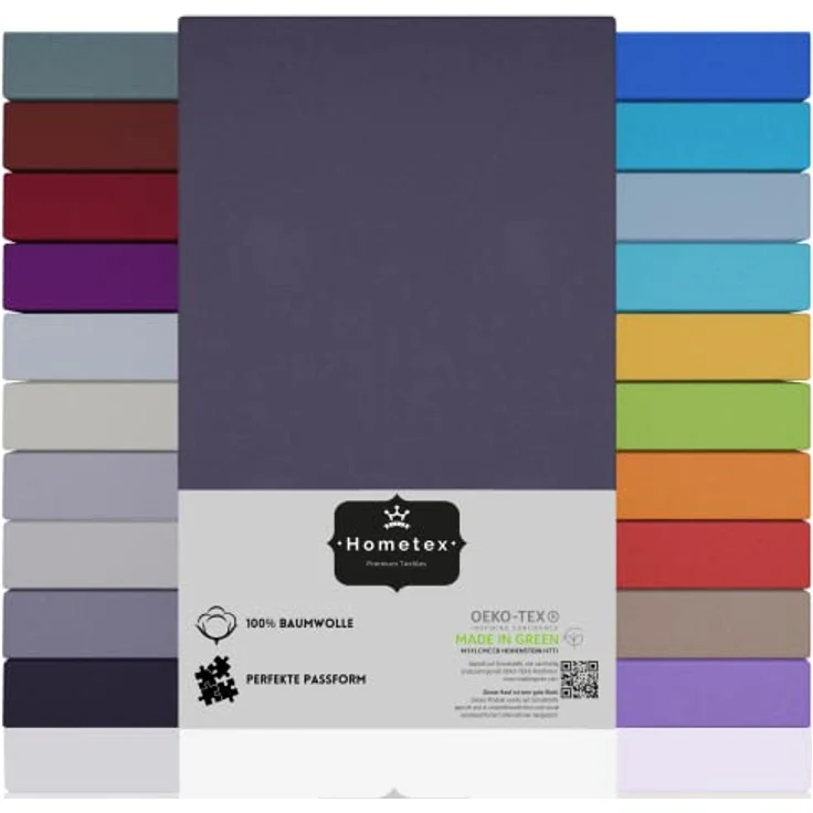 Hometex Premium Textiles Spannbettlaken Jersey-Bettlaken aus 100% Baumwolle, Gummizug: rundum, Viele Größen, vielseitige Nutzung – Bild 2