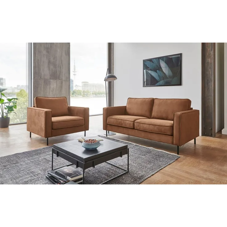 ATLANTIC home collection Sessel Weston, im skandinavischem Stil, mit Wellenunterfederung