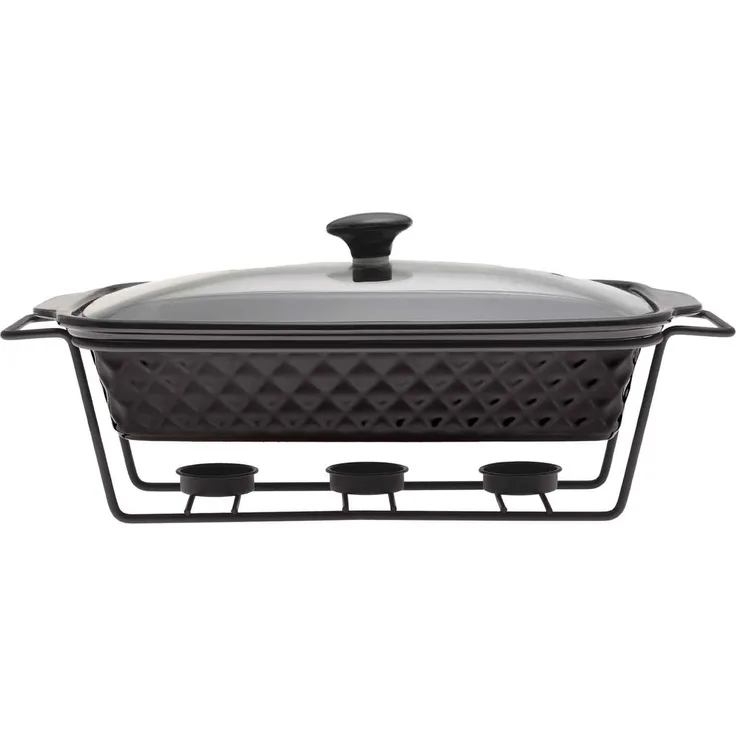 Speisewärmer aus Keramik 2 L Chafing Dish Buffet-Set Keramik-Chafer Buffetwärmer Warmhaltebehälter