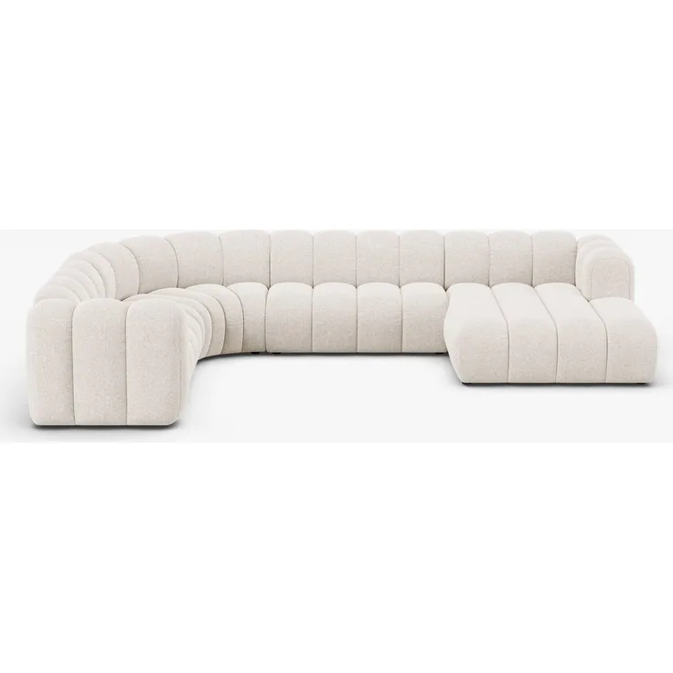 Micadoni Modulares Panorama Ecksofa Lupine 6-Sitzer Chenille Eden Helles Beige Links