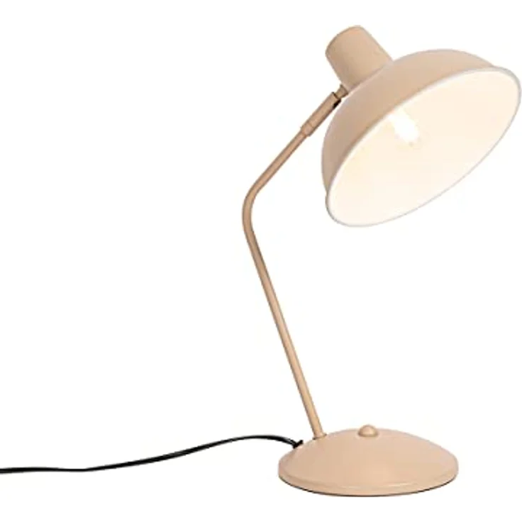 QAZQA Retro Tischlampe Milou, beige, Dimmbar, Stahl Rund, E14, LED geeignet, für Wohnzimmer und Schlafzimmer – Bild 9