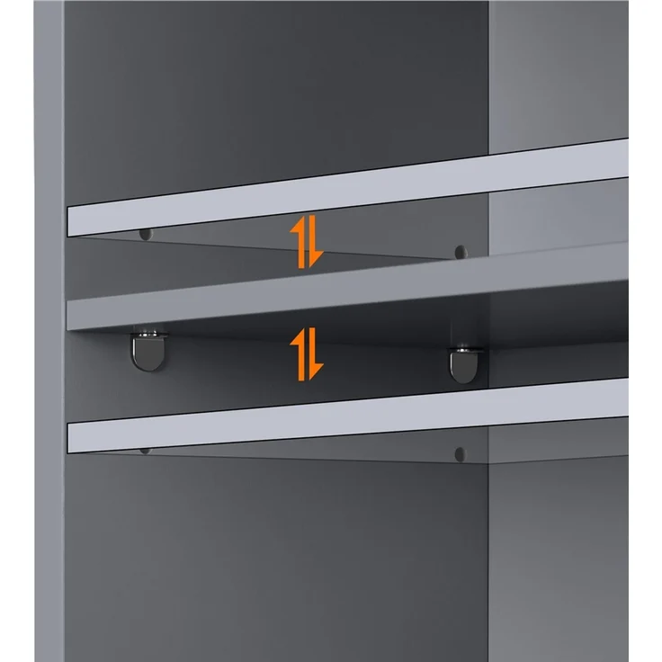 Yaheetech Hängeschrank mit wasserabweisender Beschichtung, bis 16 kg, Holz, 35 x 20,7 x 55 cm, Grau – Bild 6