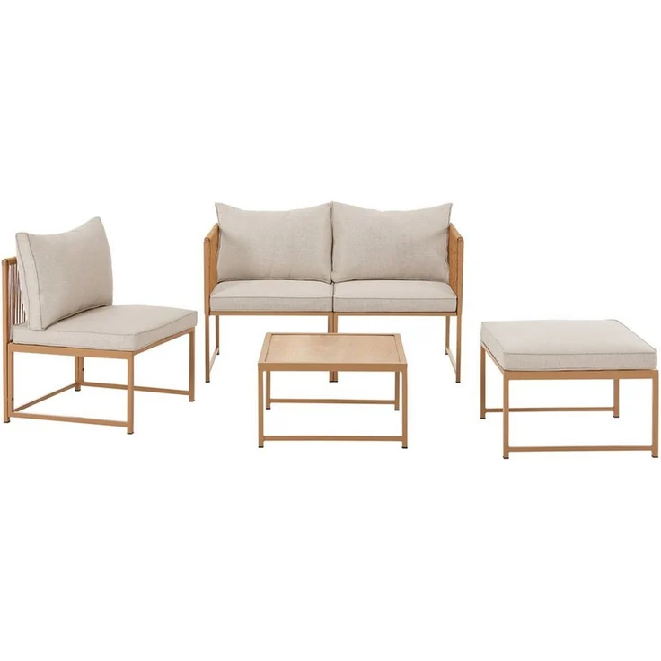 SVITA Gartenlounge-Set DETROIT, (Modul-Set), Gartenmöbel Flexibel Sofa Tisch Sessel Ottoman – Bild 3