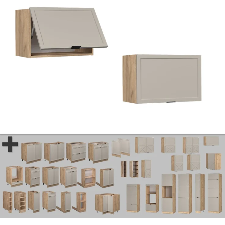 Hängeschrank Fame-Line GrauBeige 60 cm Flach Vicco – Bild 5