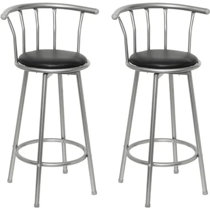 Barhocker 2 Stk. Schwarz Kunstleder [60561]
