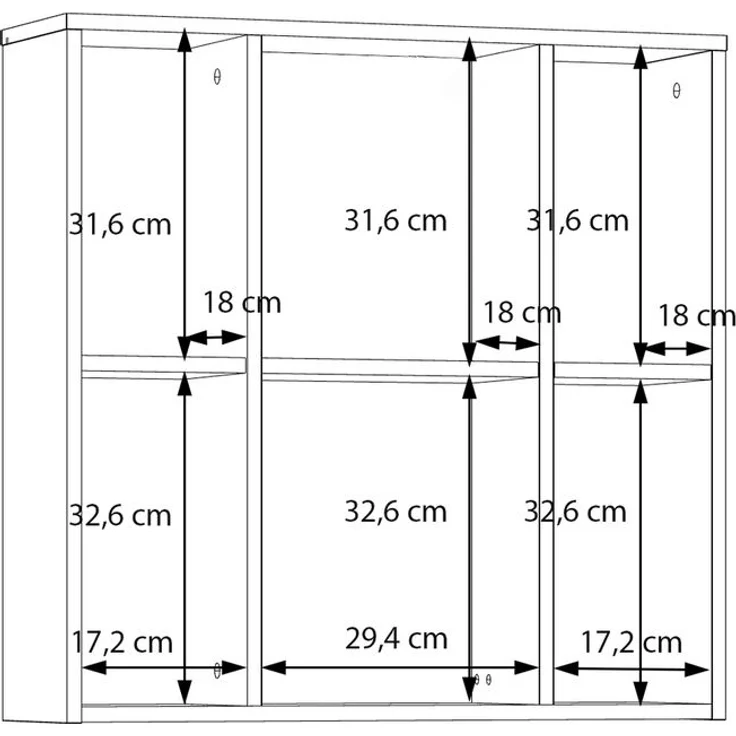 Badezimmerspiegelschrank >LOKKO< 3 Türen, grifflos, Weiss / Spiegel - 69,9x70,3x22,1cm (BxHxT) – Bild 7