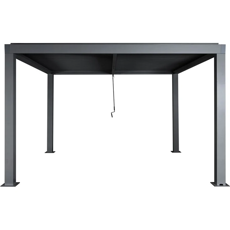 Mendler 'HWC-L46' Pergola, Regenrinne sturmfest, Aluminium anthrazit, 3x4 m – Bild 7