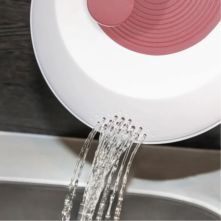 WESTMARK Salatschleuder im Set mit Salatbesteck und Dressingshaker, rosa, (Set), 3 teiliges Set, spülmaschinengeeignet – Bild 3