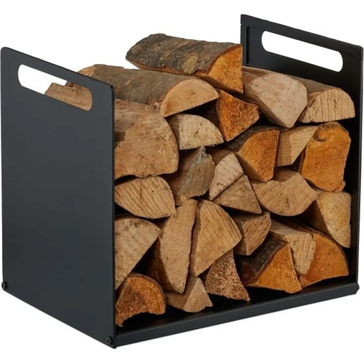 Relaxdays Modernes Kaminholzregal aus Metall