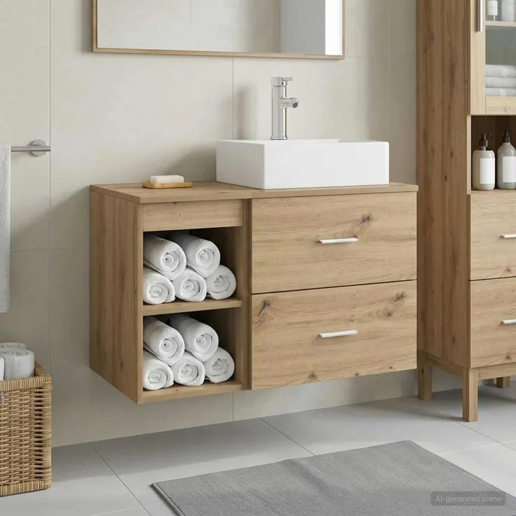 vidaXL Badezimmerschrank-Set 2 stk. Artisan-Eiche 79,5 x 41 x 79,5 cm 3403895
