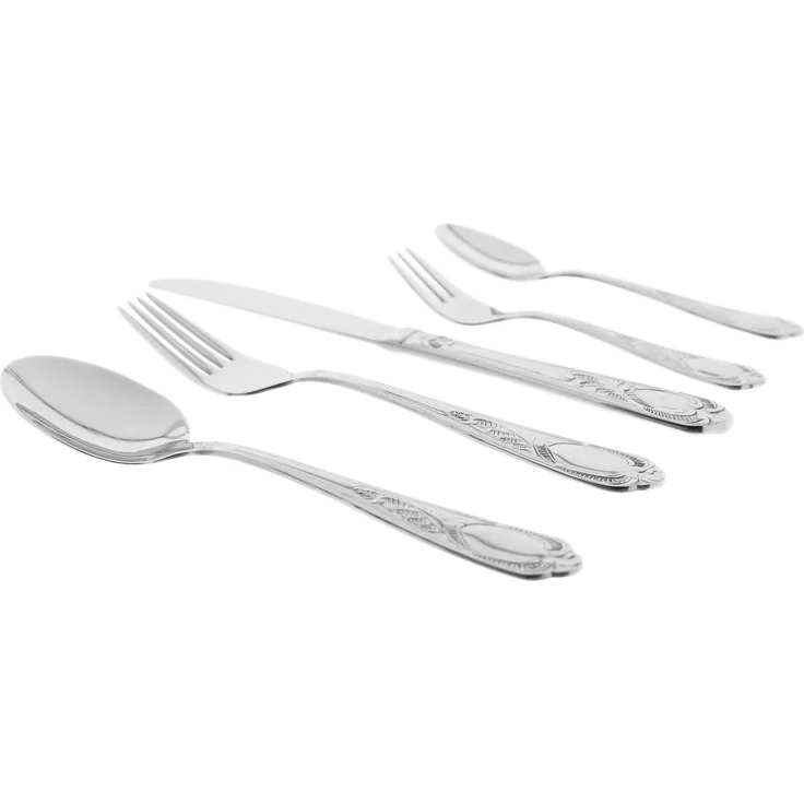 Rococo 30-teiliges Besteckset aus hochwertigem 18/10-Edelstahl - Silber – Bild 2