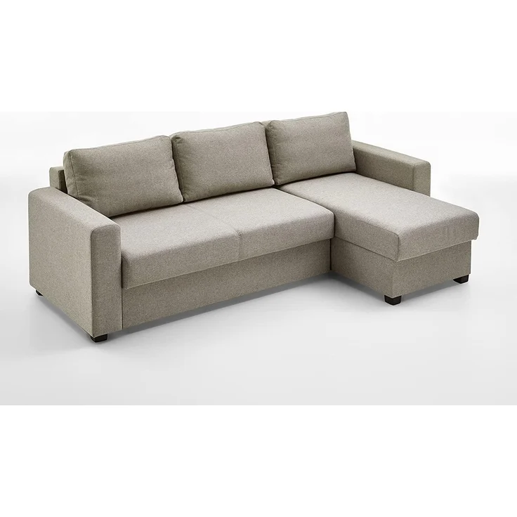 Atlantic Home Collection Dublin Schlafsofa mit Bettkasten, Polyester, Warmes Grau, L-Form Sofa – Bild 4