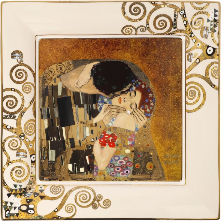 Goebel / Gustav Klimt - Der Kuss,Schale,Der Kuss,30,0cm x 30,0cm x 3,5cm / New Bone China / 30,0cm x 30,0cm x 3,5cm – Bild 1