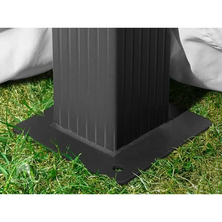 Gartenpavillon 3x4 m ALU PREMIUM ca. 220g/m² Dachplane wasserdicht Pavillon 4 Seitenteile Gartenzelt hellgrau ca. 9x9 cm Profil – Bild 5