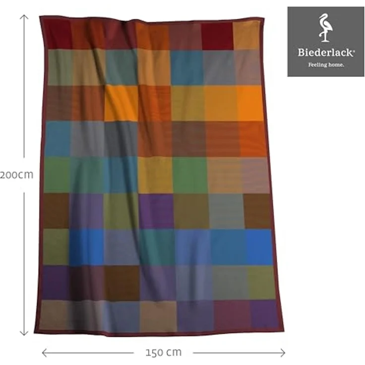 Wohndecke Colourmix, bunt karierte Sofadecke aus 100% Baumwolle in 150x200 cm, Biederlack, Made in Germany – Bild 4