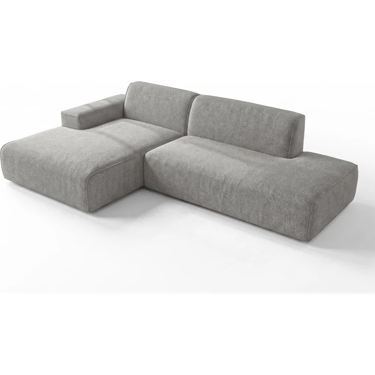AX LIVING Ecksofa Modern Didim Duo 284 cm Hellgrau Chenille Eckcouch L – Bild 4