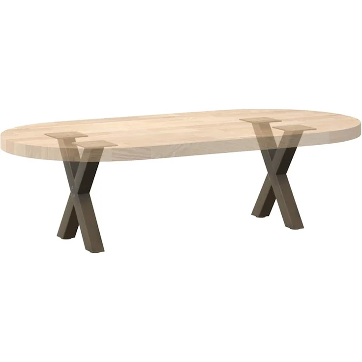 vidaXL Couchtischbeine X-Form 2 Stk. Naturstahl 30x(30-31) cm Stahl 4012871 – Bild 6