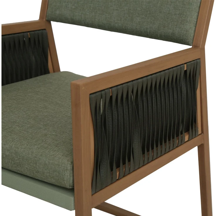 Set Bartisch + 2x Barhocker HWC-Q12, Barstuhl Stehtisch, Polyrattan Olefin (210 g/m²) ~ grün – Bild 5