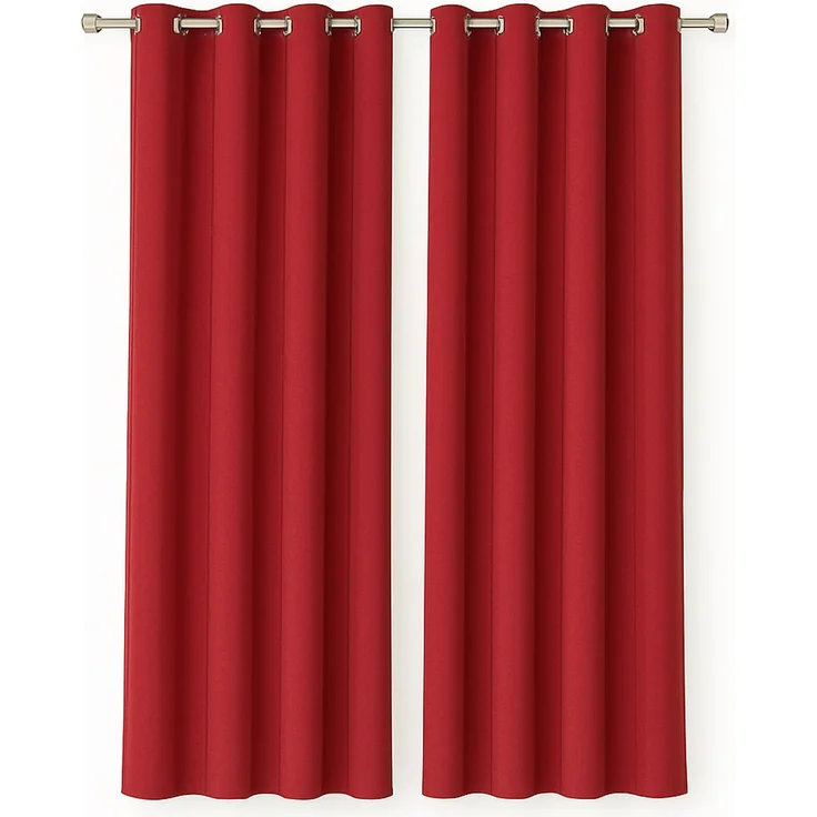 Gardine mit Ösen *** x *** cm ( Breite x Länge ) in ***, blickdichter Vorhang, Ösenvorhang in vielen Variationen 140x145 cm Rot – Bild 1