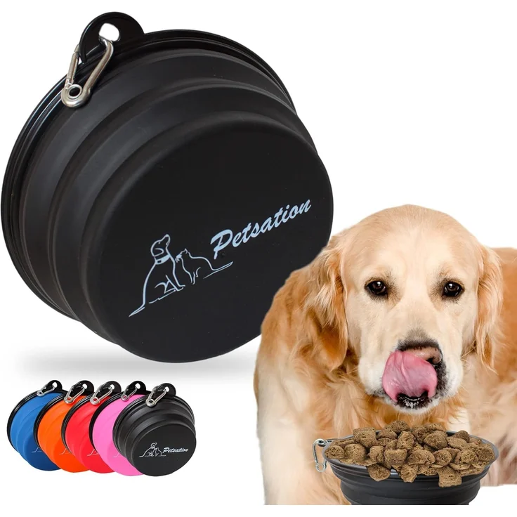 PETSATION Hundenapf faltbar 2000 ml, Silikon schwarz – Bild 2