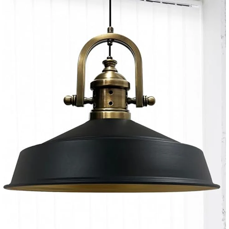 Bamyum Pendelleuchte Asletl Hängelampe Industrial aus Metall Ø41 cm, Pendelleuchte Esstisch, ohne Leuchtmittel – Bild 2
