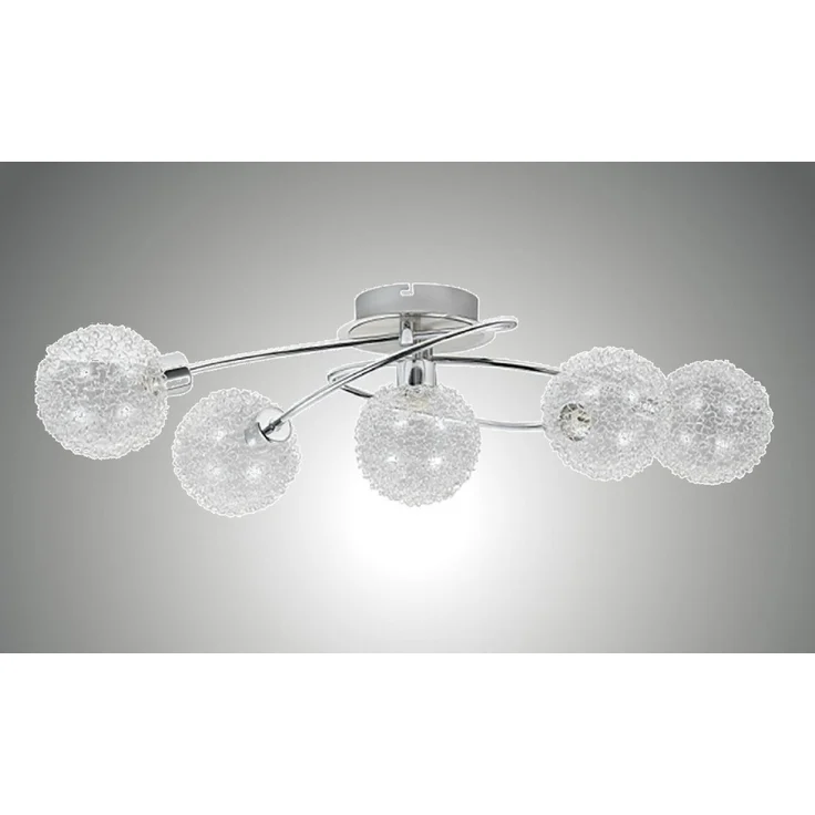 TRANGO LED Deckenleuchte, 5-flammig Deckenleuchte Chromoptik 1002-58 AMELIA inkl. 5x G9 LED Leuchtmittel 3000K warmweiße Lichtfarbe Badleuchte, Flurleuchte, Küchenleuchte, LED Deckenlampe, Kronleuchter – Bild 5
