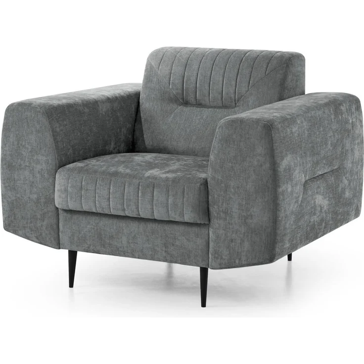 Beautysofa Polstergarnitur im modernen Stil auf hohen Metallbeinen VENEZIA, (Sessel + 2-Sitzer Sofa + 3-Sitzer Sofa im modernes Design), mit Metallbeine, Couchgarnituren aus Velours – Bild 4