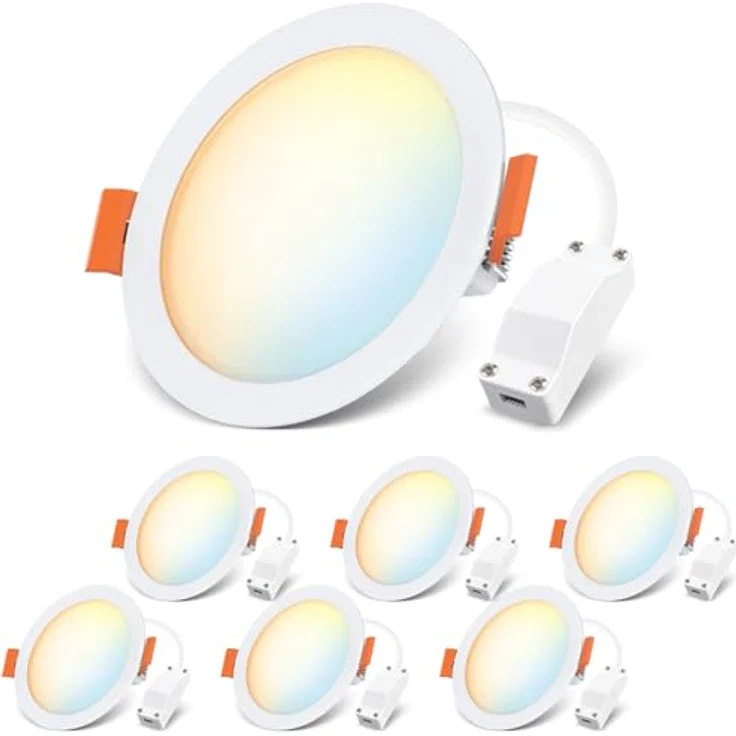 LVWIT LED Einbaustrahler 230V, Ultraschlanke 6W Deckenspots Spotlight Einbauleuchten LED Spot, Warmweiß 3000K Neutralweiß 4000K Kaltweiß 6500K, Deckenspots für Badezimmer, Küche, Wohnzimmer, 6er Set – Bild 10