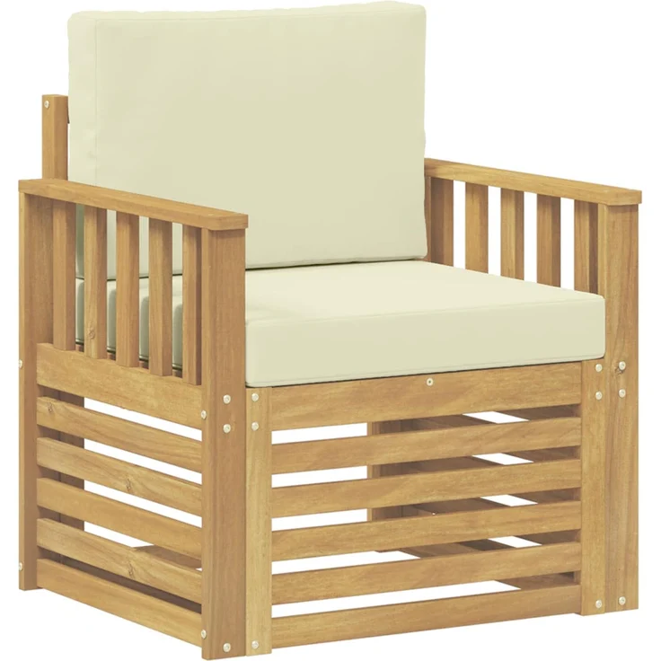 vidaXL 2 Stück Outdoor-Sofagarnitur Polyester Weiß und Creme 3439087 – Bild 2