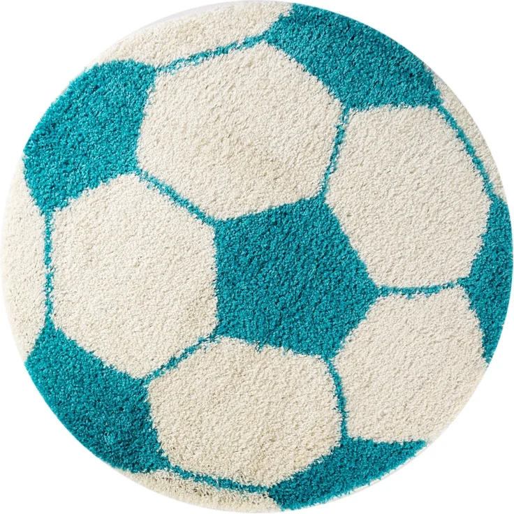 Kinder Teppich Francesco rund - 100 cm Durchmesser - Türkis – Bild 1