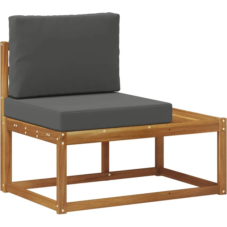 vidaXL Outdoor End Sofa mit Kissen Natur und Anthrazit 91 x 63 x 73 cm 900476 – Bild 2