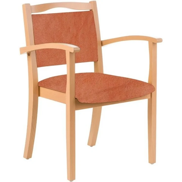 einrichtungsdesign24 Armlehnstuhl 4-Fußstuhl Holzstuhl mit Armlehnen Alexander Seniorenstuhl Esszimmer, Gestell aus Massivholz und stapelbar – Bild 4