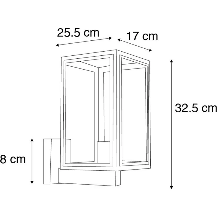 Qazqa Außen-Wandleuchte Sutton, ohne Leuchtmittel, E27, Dunkelgrau, Landhaus, Edelstahl, 1-flammig – Bild 3