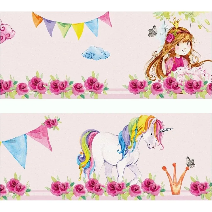 Sunnywall Bordüre Prinzessin (Bordüre - 400 cm), Prinzessin, (1 St), hochwertige 200 g/m² Vliestapete