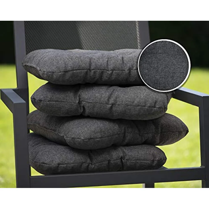 sunnypillow Stuhlkissen 4er Set Stuhlkissen 40x40 cm Bequeme 8cm, Polsterauflage Auflage für Stühle / Bänke – Bild 6