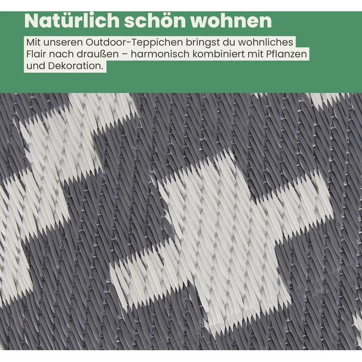 Bestlivings Outdoor Teppich Wetterfest und UV-Beständig ( 160x230cm / Ethno ) Teppich aus Kunststoff für Garten, Balkon, Terrasse - Outdoorteppich – Bild 6