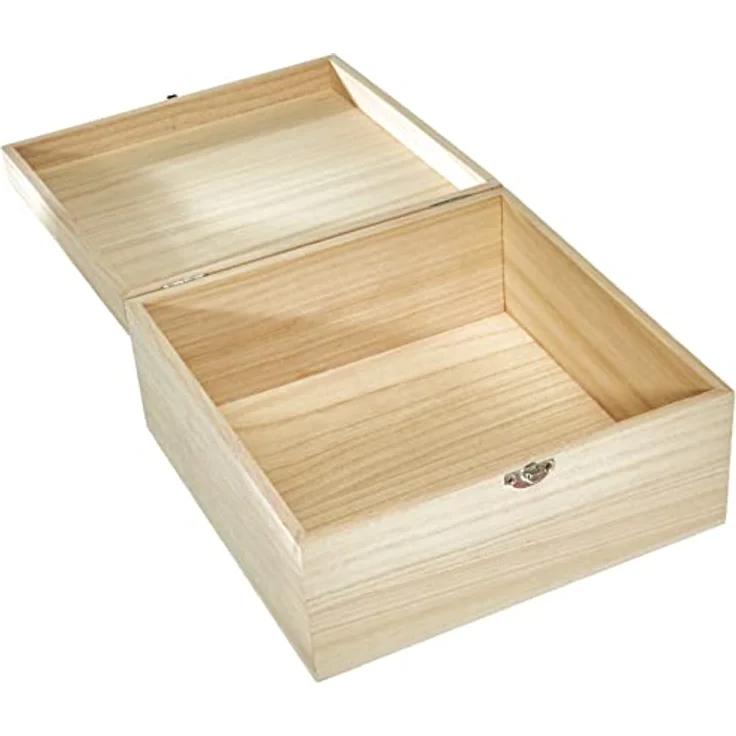 Zeller Present Aufbewahrungskorb Aufbewahrungsbox, Holz, Paulowina, 23 x 23 x 11 cm – Bild 3