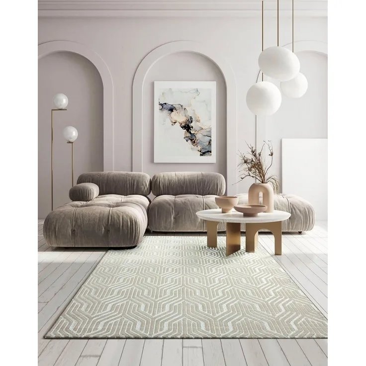 merinos Teppich Creation 50057, rechteckig, Höhe: 10 mm, elegant, glänzend, Kurzflor, pflegeleicht, Wohnzimmer