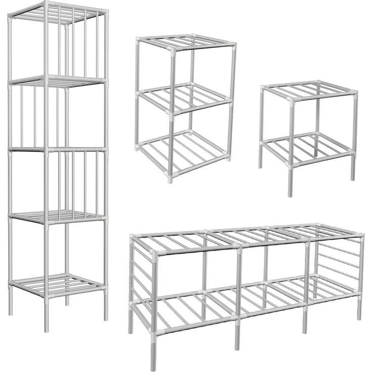 Breiter XXL Kleiderschrank Metall Regal Kleiderstange 178x148x44,5cm Faltschrank – Bild 4