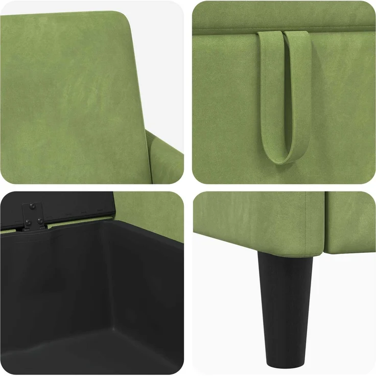 vidaXL Sofa Set mit Stauraum 2 stk. Hellgrün Polyester 3429249 – Bild 6