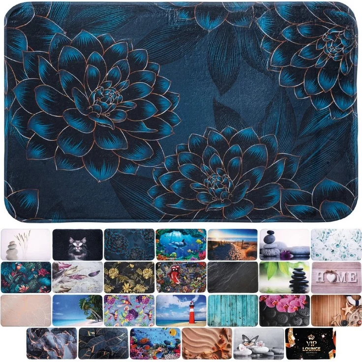 Sanilo Badematte mit Motiv, viele schöne Badteppiche zur Auswahl, rutschhemmend beschichtet, waschbar, schnelltrocknend, Polyester, rechteckig, sehr weich, hochwertig & modern, 50 x 80 cm oder 70 x 110 cm – Bild 1