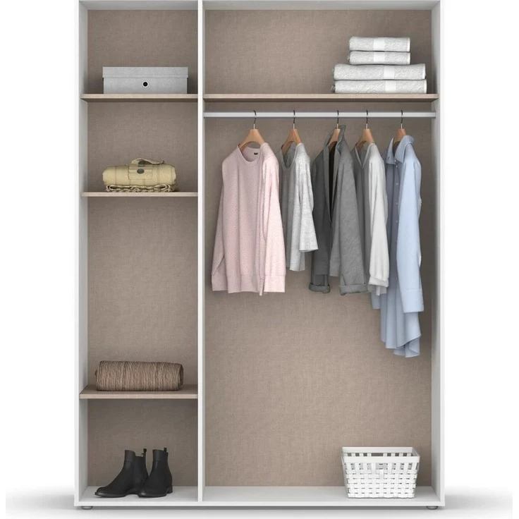 rauch Drehtürenschrank Kleiderschrank Schrank Garderobe Wäscheschrank SHINJO (in 3 verschiedenen Ausstattungen BASIC/CLASSIC/PREMIUM) Griffe und Füße aus Massivholz, viel Stauraum MADE IN GERMANY – Bild 2