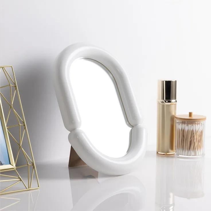Navaris Schminkspiegel Chubby Mirror - Wandspiegel - Tischspiegel - Ovaler Spiegel (1-St)