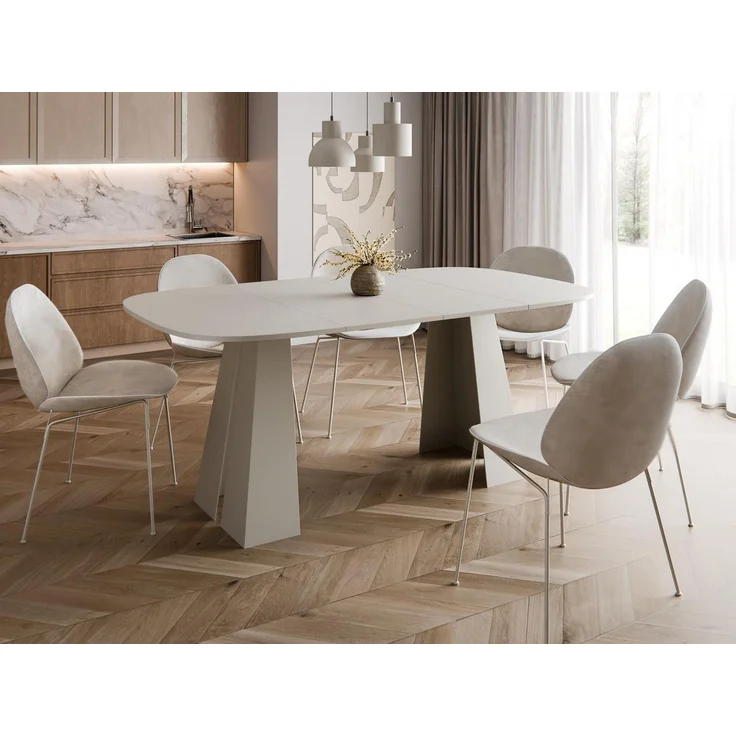 Compleo Esstisch Ø: 100cm oder 120 cm, Minimalistischer Tisch im Japandi-Stil TRENDI, Wohntrend, Metallbasis, TOP SELLLER, MADE IN EU – Bild 2