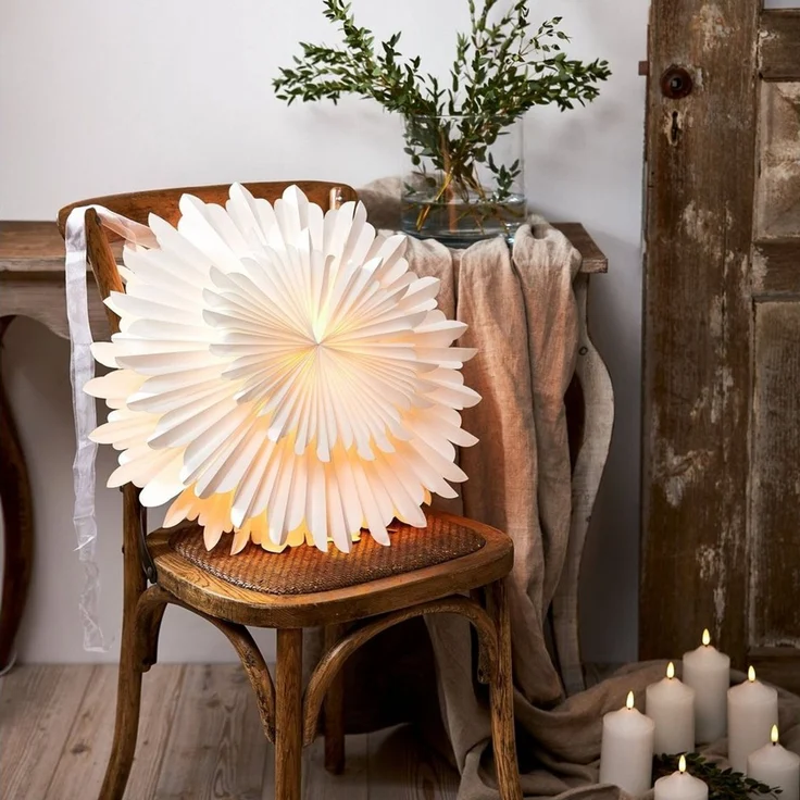 EGLO Papierstern Crystal, Weihnachtsstern für innen, Dekostern aus Papier, Wand Deko, Ø 50 cm – Bild 2