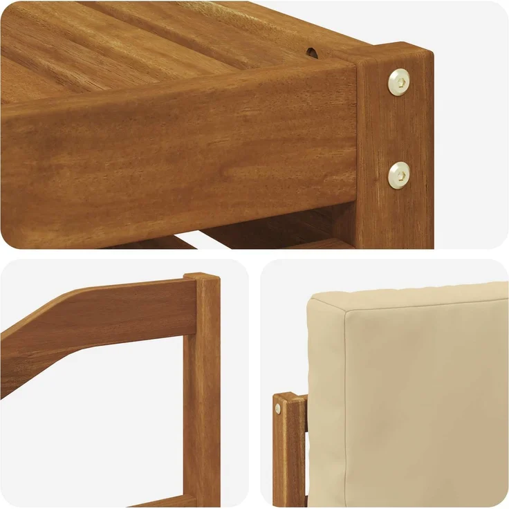 vidaXL Outdoor-Sofagarnitur 6 stk. 5-Sitzer Natur und Beige 3374868 – Bild 7